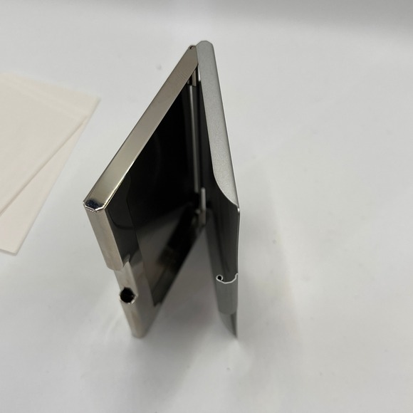 Versace Inspired Medusa Head Business Card Holder Silver Tone Metal - Picture 6 of 9